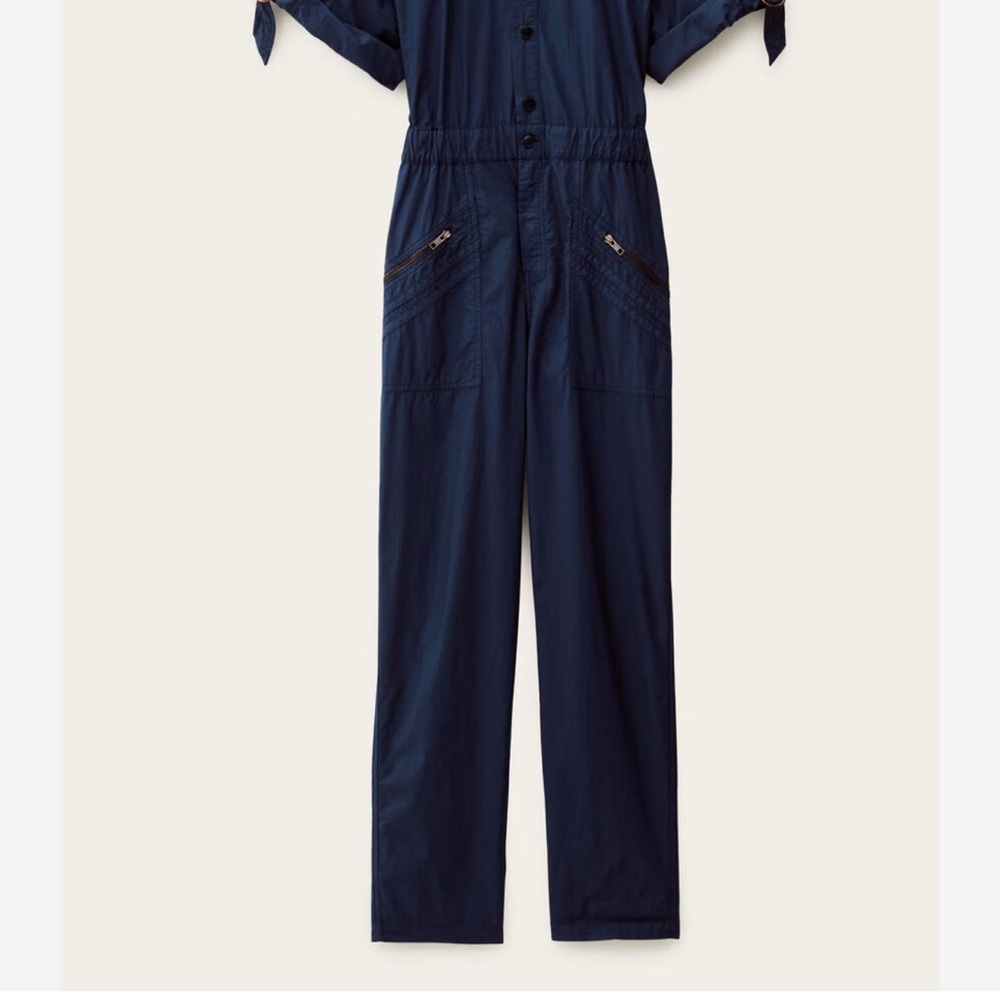ba&sh Navy Utility Jumpsuit with Cinched Waist - Picture 2 of 3